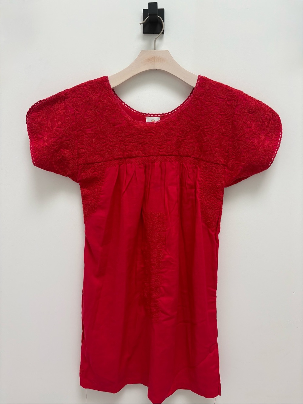 Embroidered Red Oaxaca Mexican Dress